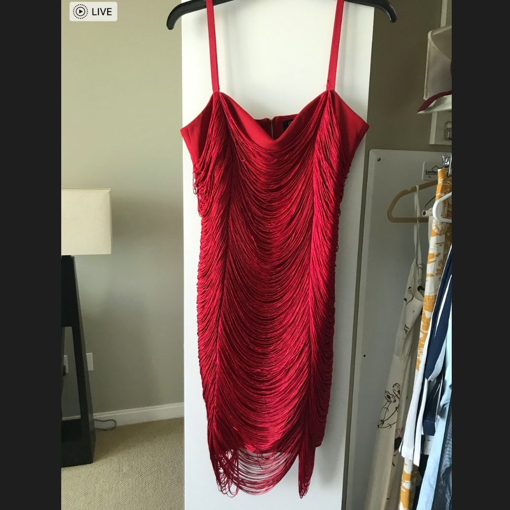Red guess dress; flapper